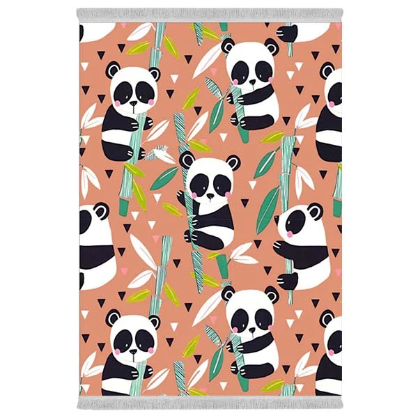 فرش پارچه‌ای دفه مدل فرشینه هازان مخمل طرح فانتزی کد 3462