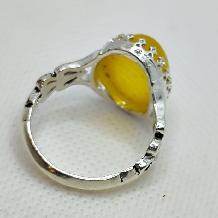 انگشتر نقره مردانه مدل سنگ شرف الشمس رکاب اسپرت صفوی کد 1000 - - 7