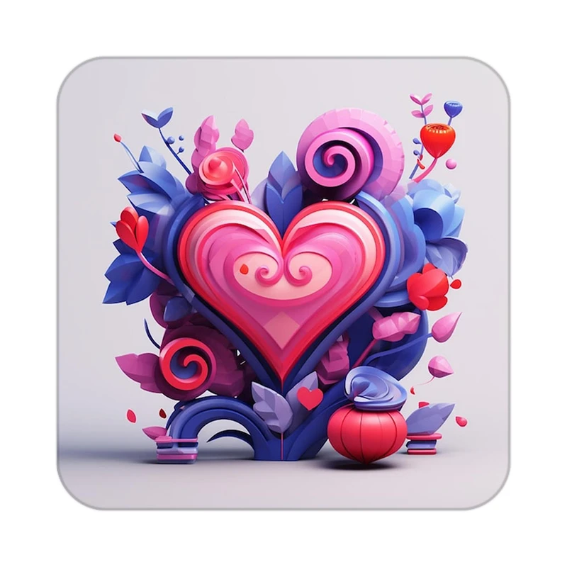 زیر لیوانی کاکتی مدل عاشقانه کد mp10440