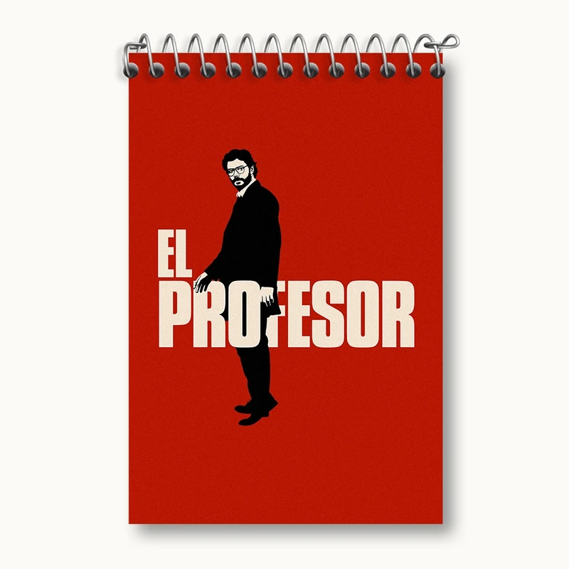 دفتر یادداشت 50 برگ خندالو مدل پروفسور سریال خانه ی کاغذی کد F1715