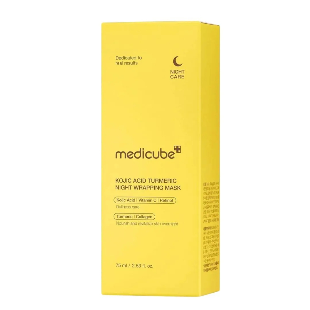ماسک صورت مدیکیوب مدل KOJIC ACID TURMERIC NIGHT WRAPPING مناسب برای انواع پوست حجم 75 میلی لیتر