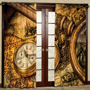 پرده مدل ساعت هازان پانچی کد 2178a سایز 140x200 سانتی متر