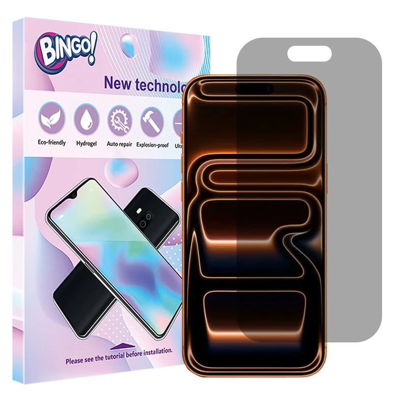 محافظ صفحه نمایش حریم شخصی بینگو مدل Tough مناسب برای گوشی موبایل اپل iPhone 17 Pro Max