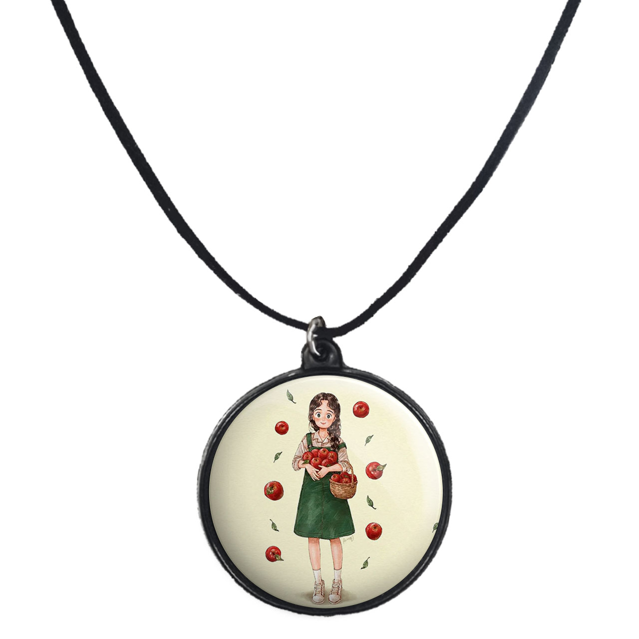 گردنبند پرمانه طرح دخترونه کد pmb.23407 مدل دو طرفه