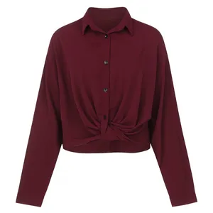 شومیز آستین بلند یقه برگردان زنانه مدل R31