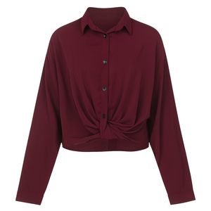 شومیز آستین بلند یقه برگردان زنانه مدل R31