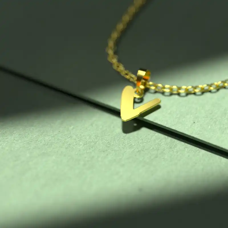 گردنبند طلا 18 عیار زنانه مدوپد مدل حرف V کد H3-1-1413