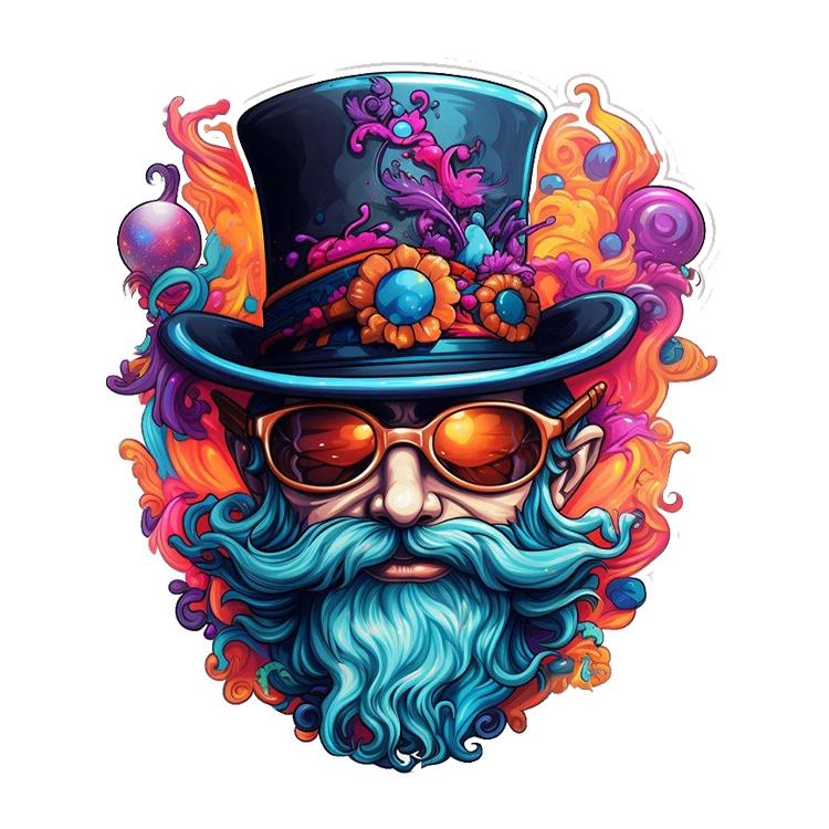 استیکر پارچه و لباس پاد آفرین مدل پیرمرد کد 1675