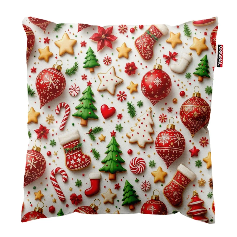 کوسن پاد آفرین طرح کریسمس کد 2705 سایز 30*30 سانتی متر