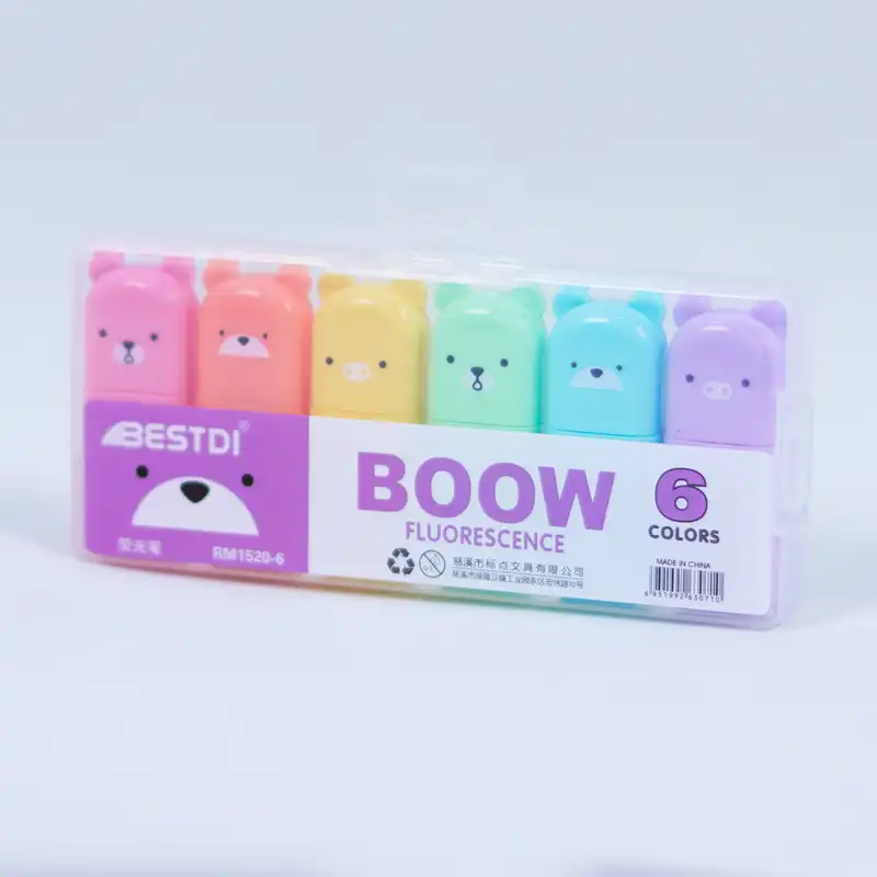 ماژیک علامت گذار مدل فانتزی طرح خرس بسته 6 عددی