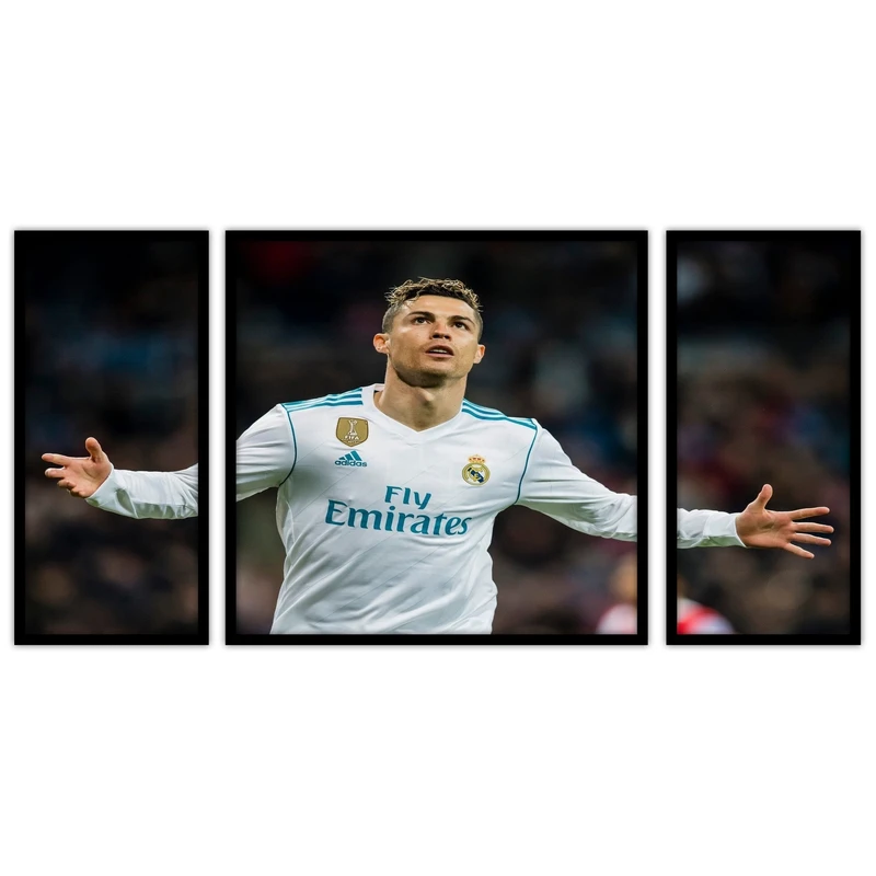 تابلو بکلیت طرح ورزشی فوتبالی رونالدو مدل B-bu3365 مجموعه 3 عددی