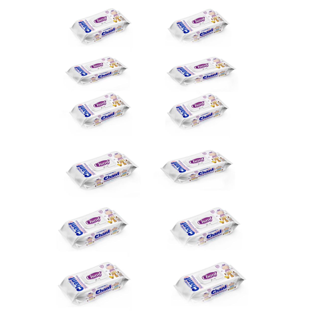 دستمال مرطوب کودک چانف مدل اقتصادی مجموعه 12 عددی