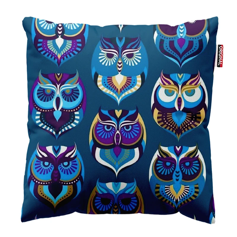 کوسن پاد آفرین طرح کارتونی جغد کد 2451 سایز 30*30 سانتی متر