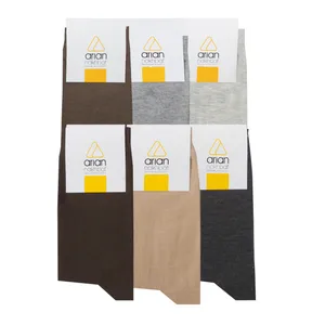 جوراب ساق بلند مردانه آریان نخ باف مدل 5131 بسته شش عددی