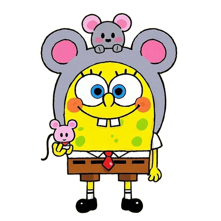 استیکر پارچه و لباس پاد آفرین مدل کارتونی باب اسفنجی کد S1737