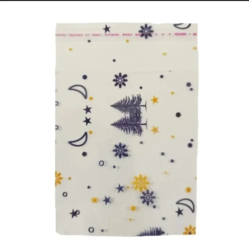 سلفون بسته بندی مدل لبه چسبدار طرح درخت کاج سایز 15*10 بسته 30 عددی