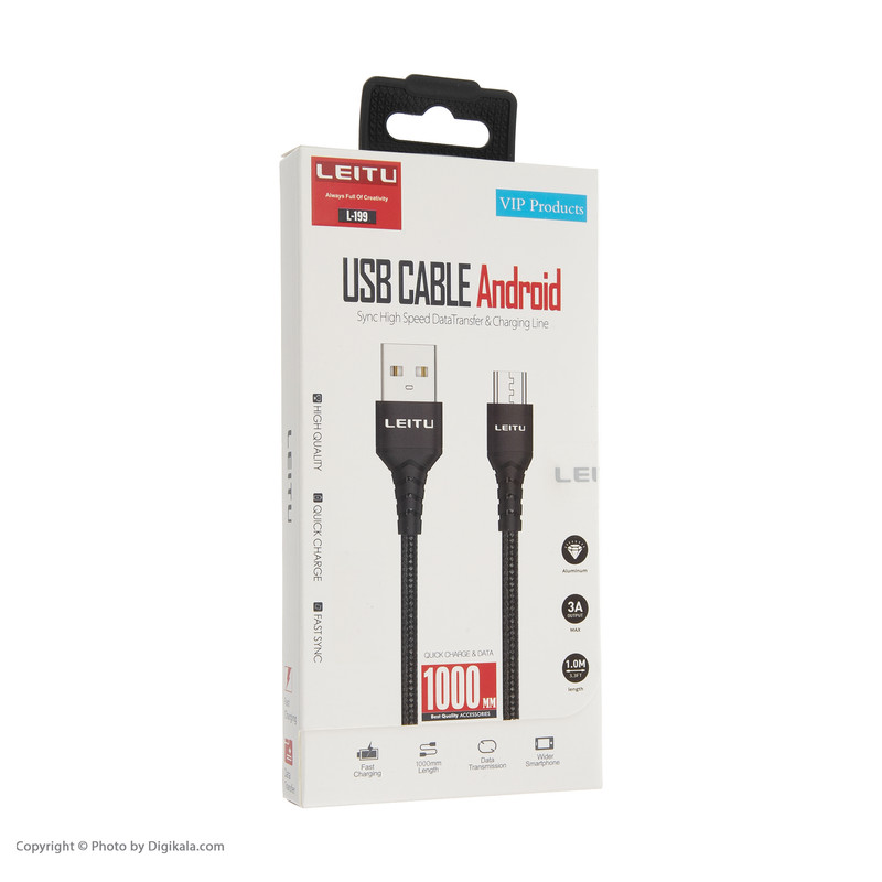 کابل تبدیل USB به MicroUSB لیتو مدل L-199 طول 1 متر