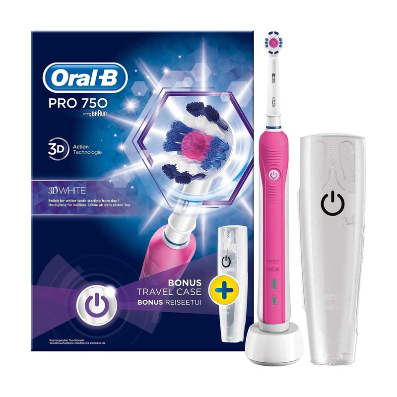مسواک برقی اورال-بی مدل Pro 750 3D White Pink