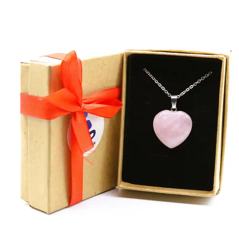 گردنبند مدل قلب رز کوارتز