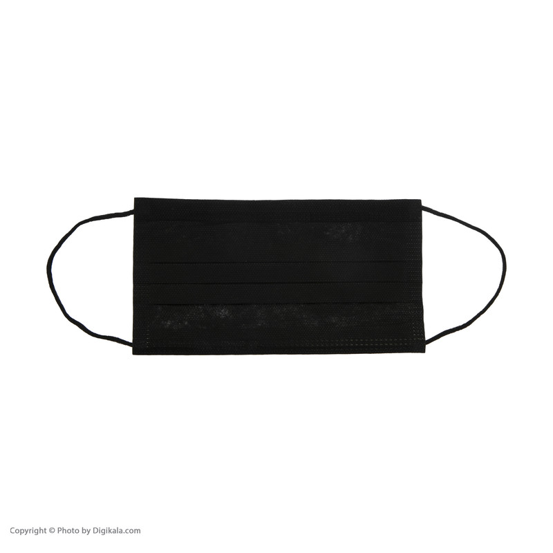 ماسک تنفسی مدل ملت بلون دار سه لایه مشکی 3P-1400B بسته 50 عددی