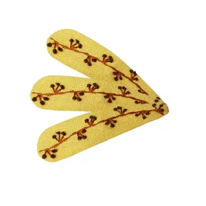 گیره مو دخترانه مدل تق تقی گلدوزی شده HT - 0019 مجموعه سه عددی