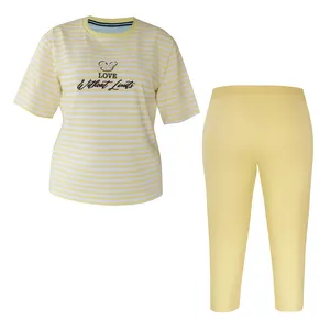 ست تی شرت آستین کوتاه و شلوار راحتی زنانه مدل A1092-Y