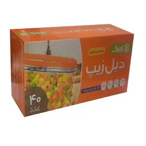 کیسه زیپ دار بادوک مدل دبل زیپ بسته 40 عددی