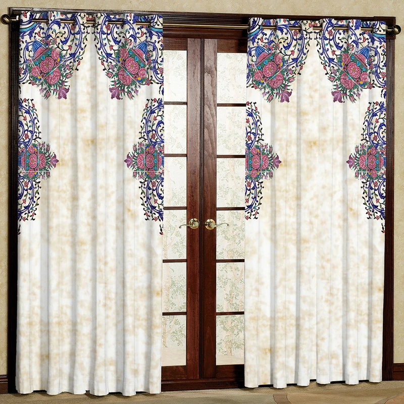 پرده مدل طرح کاشی مخمل پانچی کد 4849 سایز 140x200 سانتی متر