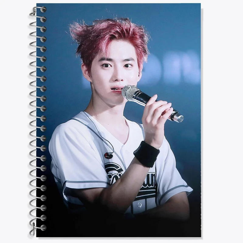 دفتر زبان 50 برگ خندالو مدل دو خط طرح سوهو گروه اکسو EXO کد 13500