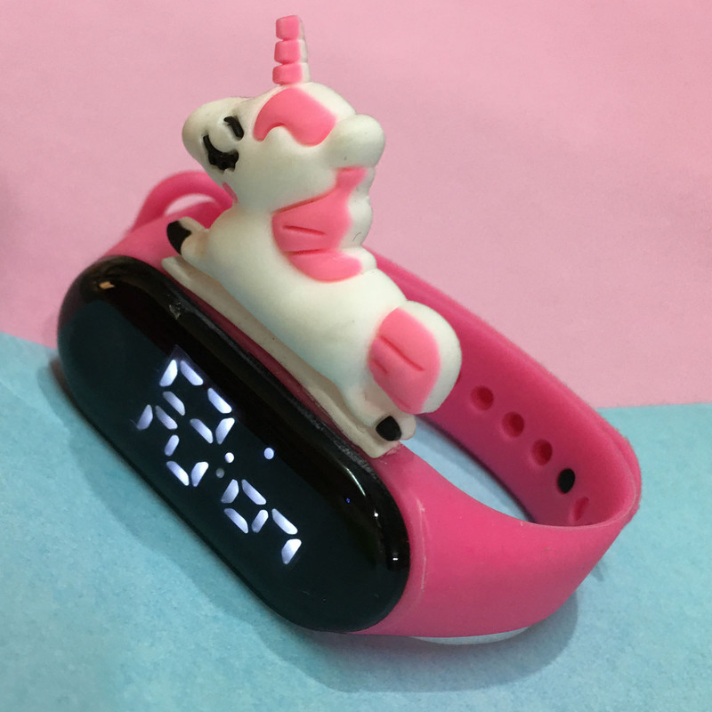 ساعت مچی دیجیتال بچگانه مدل ضد آب سیلیکونی  اسب تکشاخ UNICORN PIN کد BB