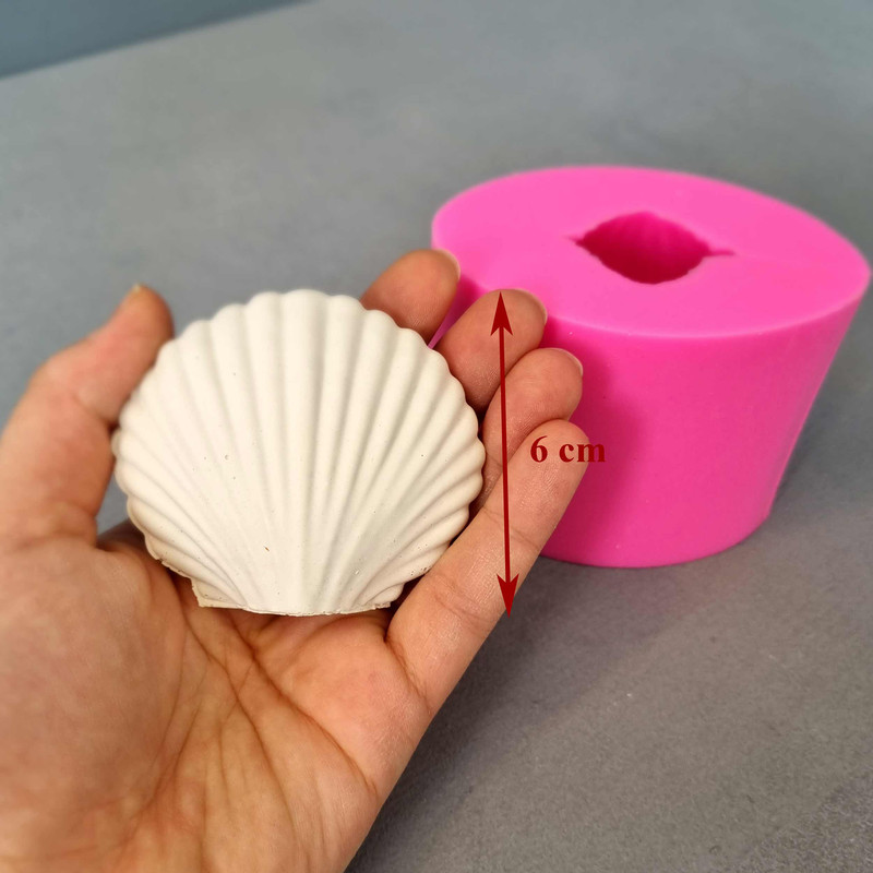 قالب شمع مدل صدف ساده و کلاسیک مجموعه 2 عددی