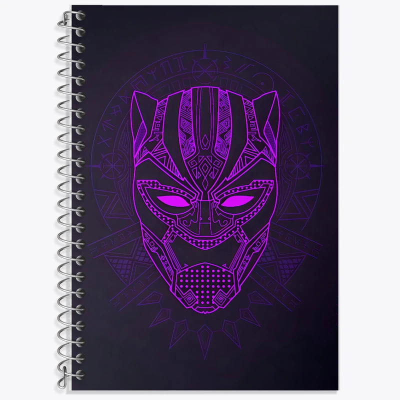 دفتر زبان 50 برگ خندالو مدل سه خط طرح پلنگ سیاه (Black Panther) کد F7455