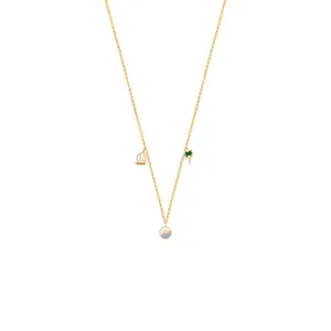 گردنبند طلا 18 عیار زنانه با زنجیر حلقه‌ای (فلامینگو) الی گالری مدل هاوایی