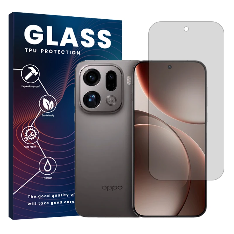 محافظ صفحه نمایش شفاف گلس مدل هیدروژلی مناسب برای گوشی موبایل اوپو Find X9 Pro