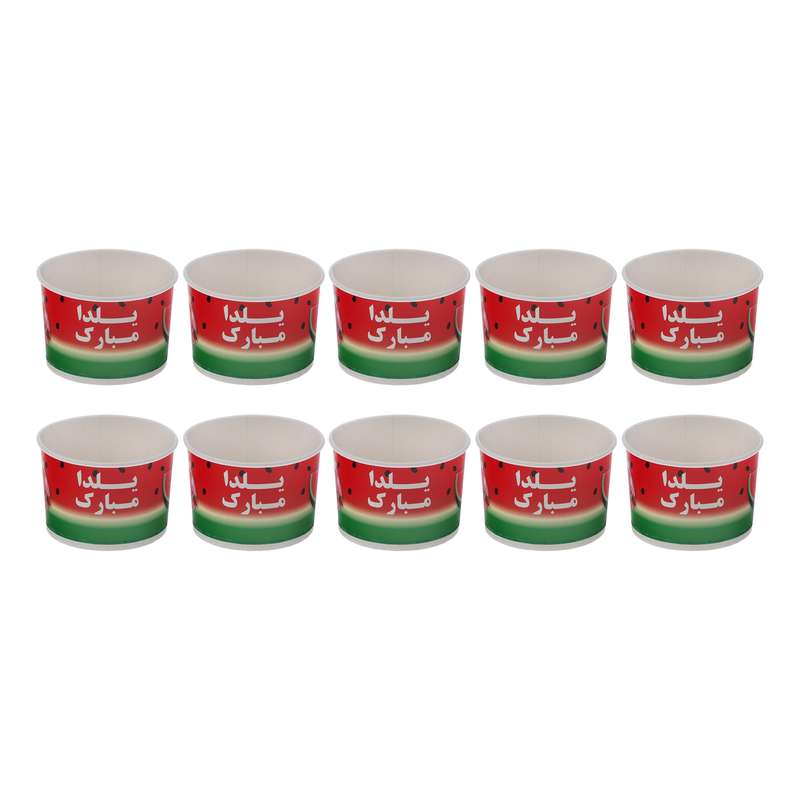 ظرف پاپ کورن طرح یلدا مدل انار مجموعه 10 عددی
