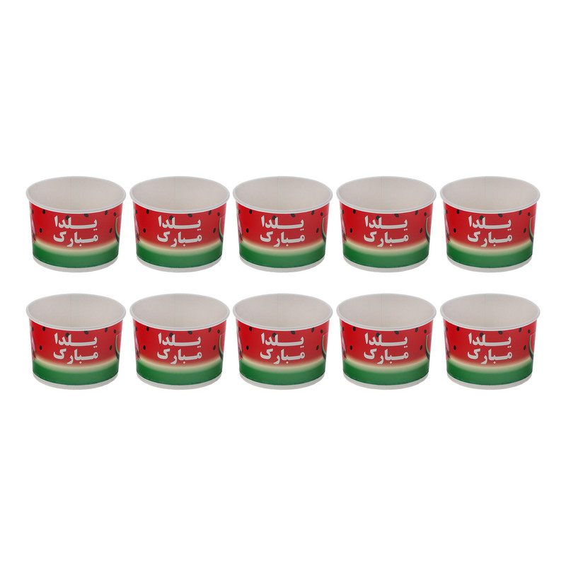 ظرف پاپ کورن طرح یلدا مدل انار مجموعه 10 عددی