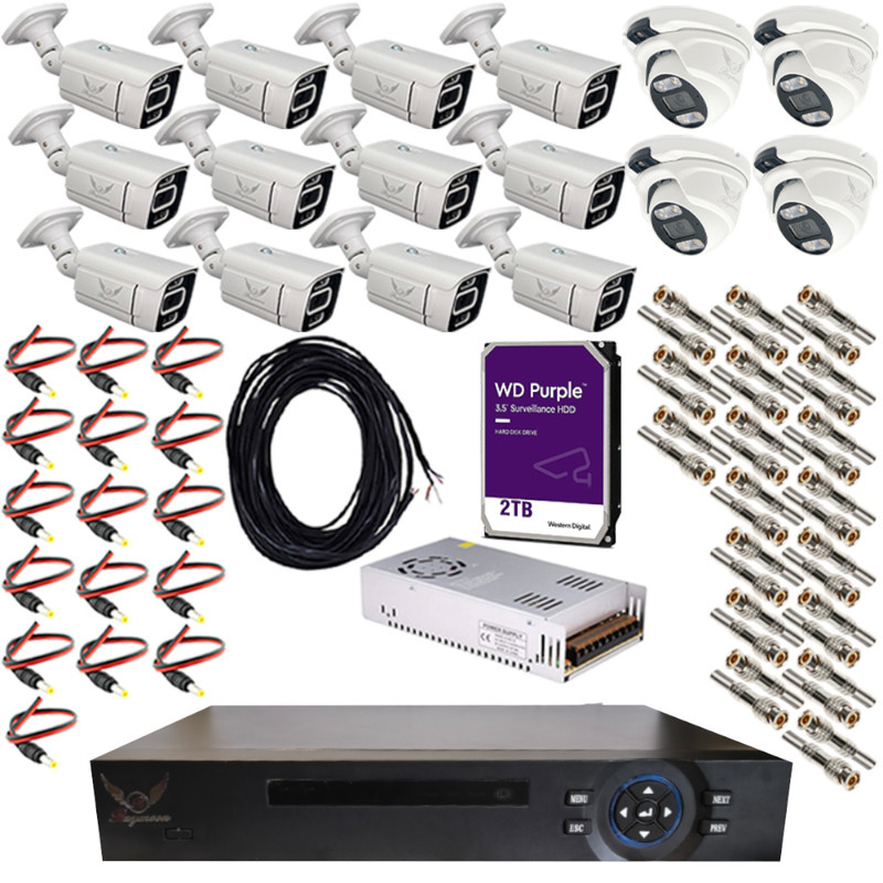 پک سیستم امنیتی دوربین مداربسته رایمون مدل 5 مگاپیکسل کد RP-5M-HI2T16C-02