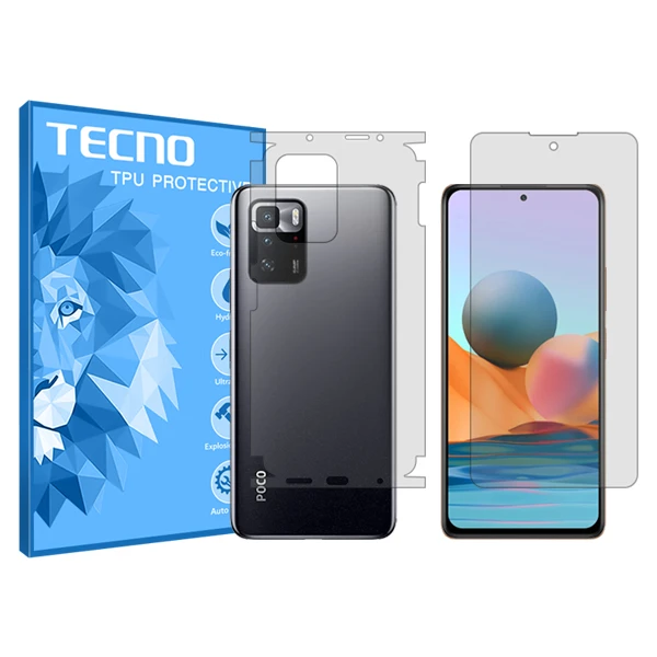 محافظ صفحه نمایش شفاف تکنو مدل Hygel مناسب برای گوشی موبایل شیائومی Poco X3 GT به همراه محافظ پشت گوشی