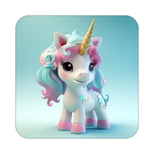 زیر لیوانی کاکتی طرح اسب تک شاخ و یونیکورن مدل mp28902