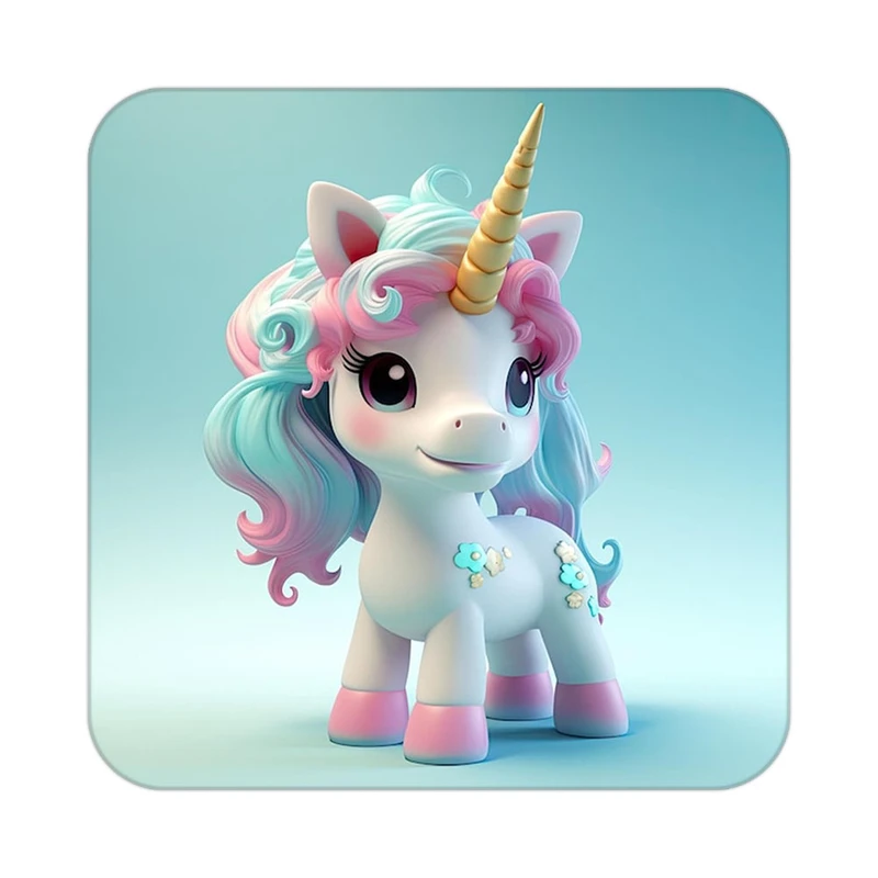 زیر لیوانی کاکتی طرح اسب تک شاخ و یونیکورن مدل mp28902