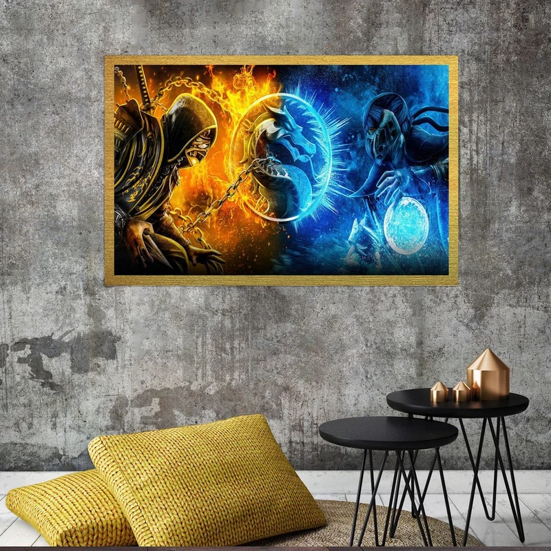 تابلو بکلیت طرح بازی Mortal Kombat مدل قاب شاسی T-S8856