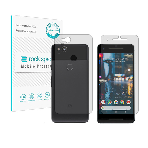 محافظ صفحه نمایش شفاف راک اسپیس مدل HyGEL مناسب برای گوشی موبایل گوگل Pixel 2 به همراه محافظ پشت گوشی