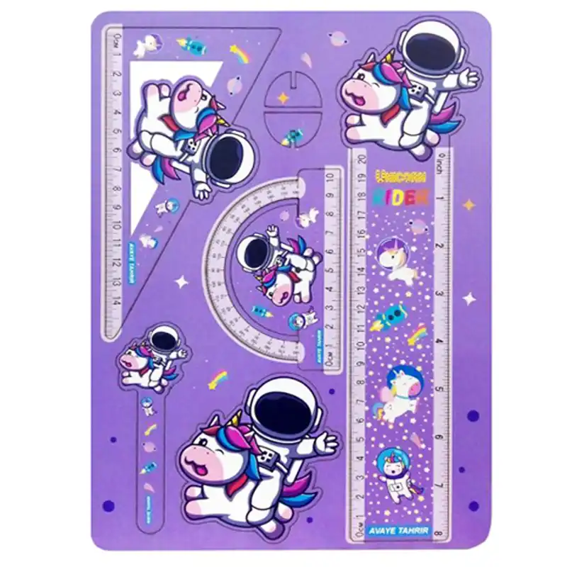 خط کش آوای تحریر مدل فضانورد مجموعه 5 عددی