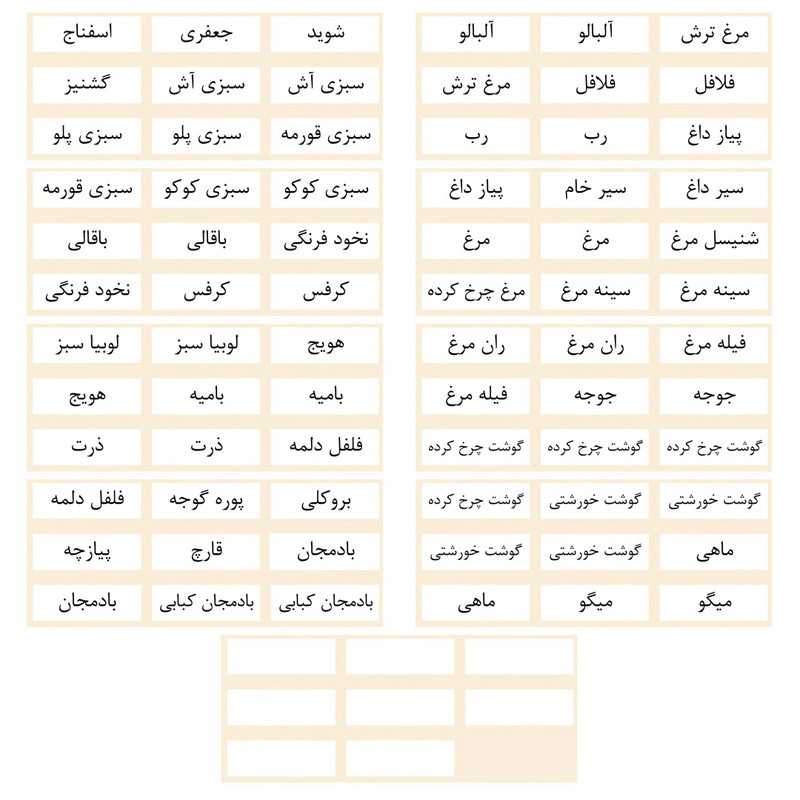 برچسب مدل نظم دهنده ادویه و یخچال فریزر آشپزخانه طرح SM13*minimal کد 018 مجموعه 160 عددی
