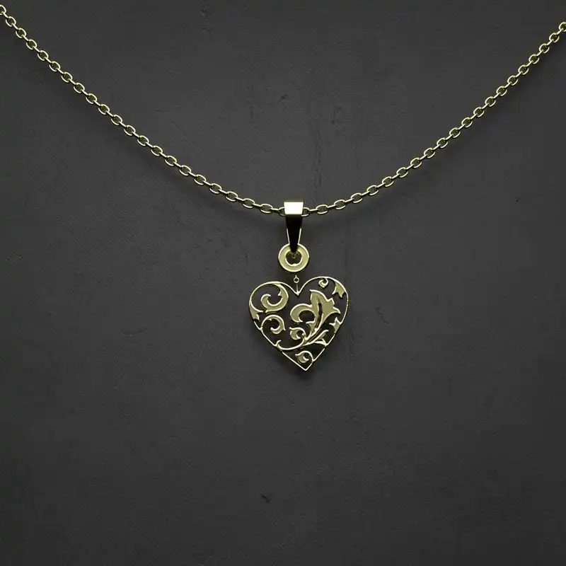 گردنبند طلا 18 عیار زنانه مدوپد مدل  طرح قلب کد DD1277