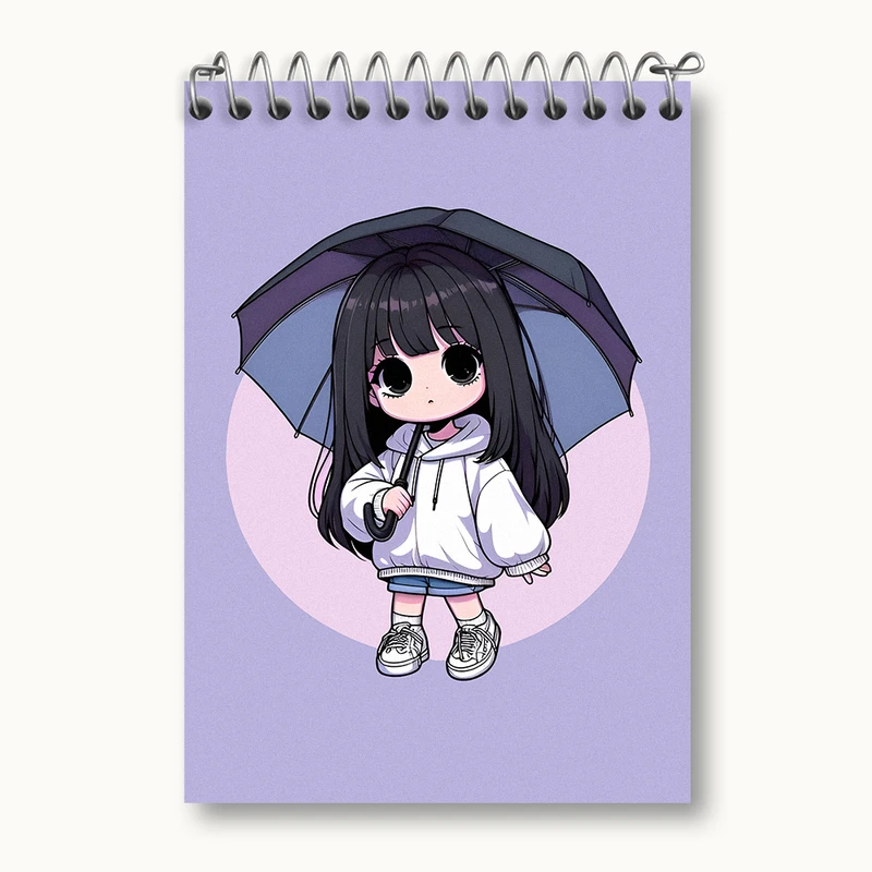 دفتر یادداشت 50 برگ خندالو طرح دخترانه کیوت کد N5780