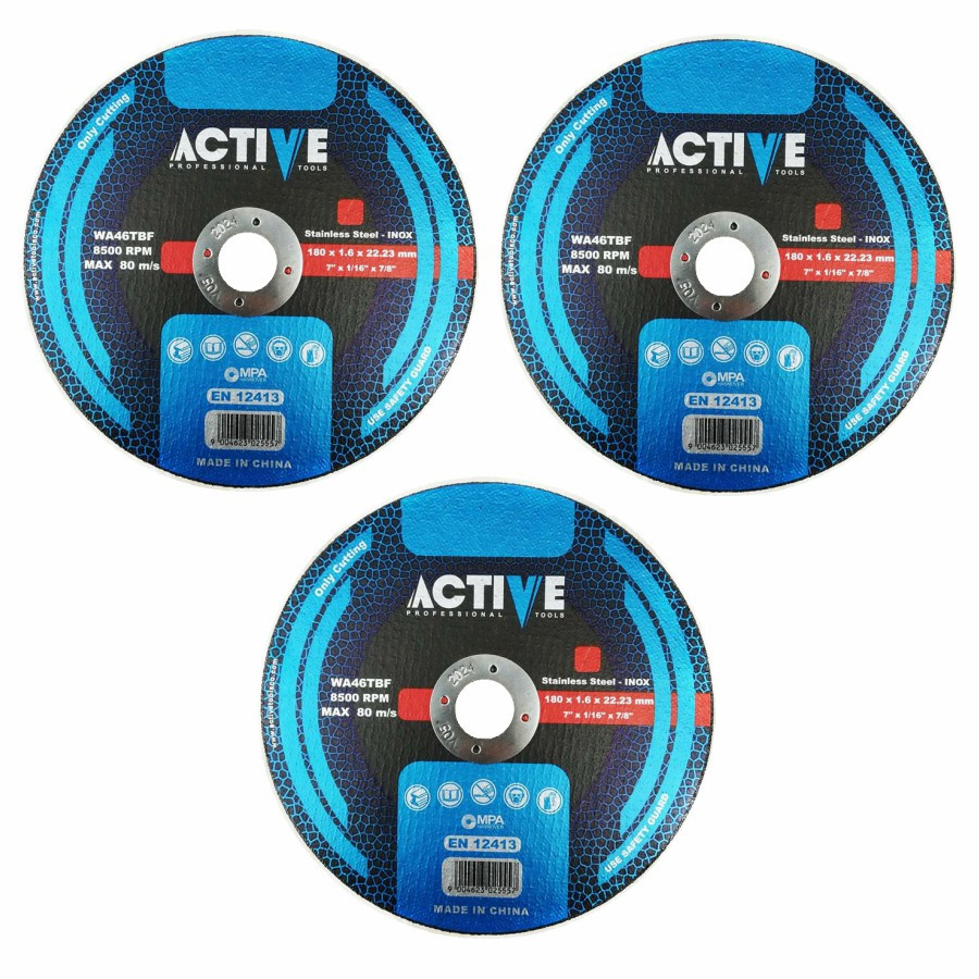 صفحه فرز استیل بر اکتیو تولز مدل 180X1.6 بسته 3 عددی