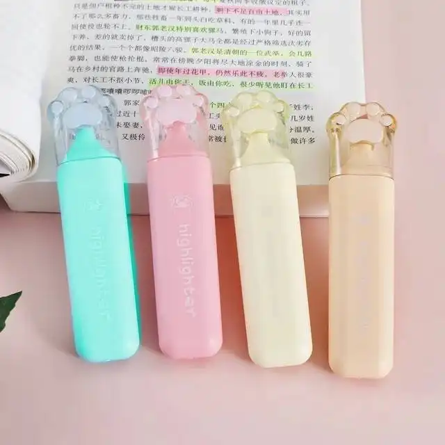 ماژیک علامت گذار مدل پاستلی طرح گربه ای کیف دار بسته 4 عددی