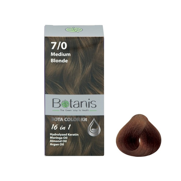 قیمت و خرید کیت رنگ مو بوتانیس شماره 7.0 حجم 60 میلی لیتر رنگ بلوند متوسط