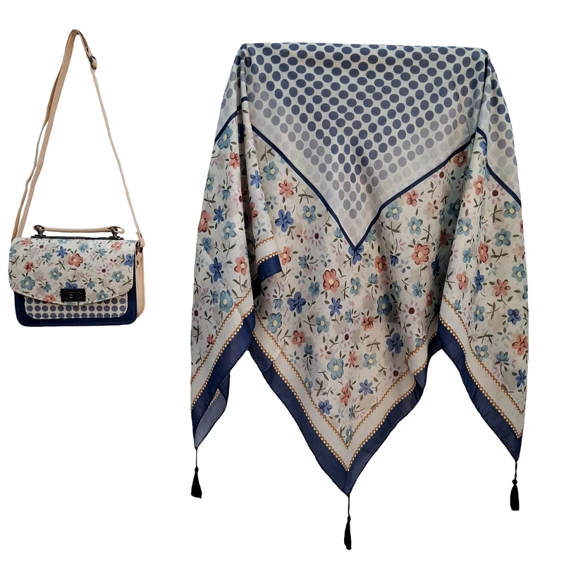 ست کیف و روسری زنانه مدل شکوفه کد 2216